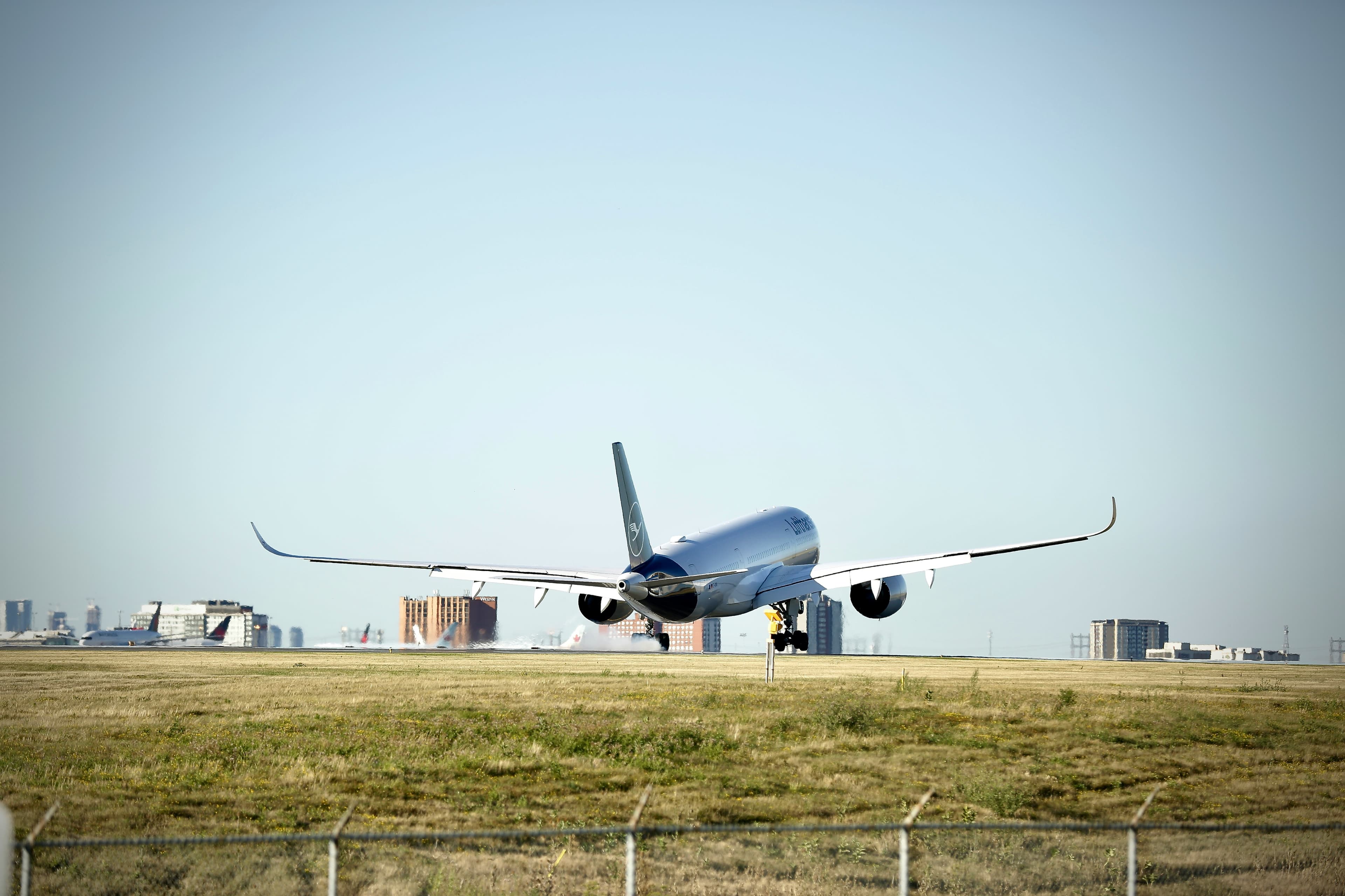 Toronto Pearson Airport terminal and runway view